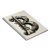 Bad Witch Witchy Broom Letter B Initial Grimoire Notizblock (Rechte Seite)