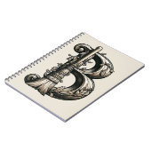 Bad Witch Witchy Broom Letter B Initial Grimoire Notizblock (Linke Seite)