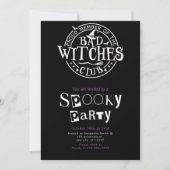 Bad Witches Club Minimalistisches Halloween-Party Einladung (Vorderseite)