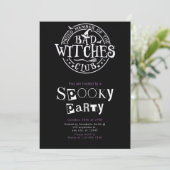 Bad Witches Club Minimalistisches Halloween-Party Einladung (Stehend Vorderseite)