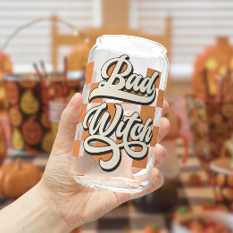 Bad Witwe Halloween Glass, Herbstsaisongeschenk, F Dosenglas