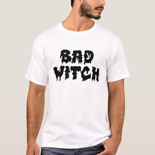 Bad Witz Schwarz und Weiße Frauen Halloween T-Shirt (Vorderseite)