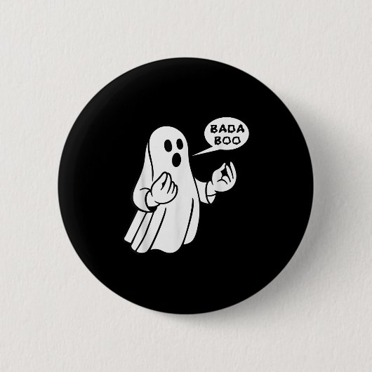 Bada Boo Italienischer Geist Lustiger Halloween T- Button (Vorderseite)