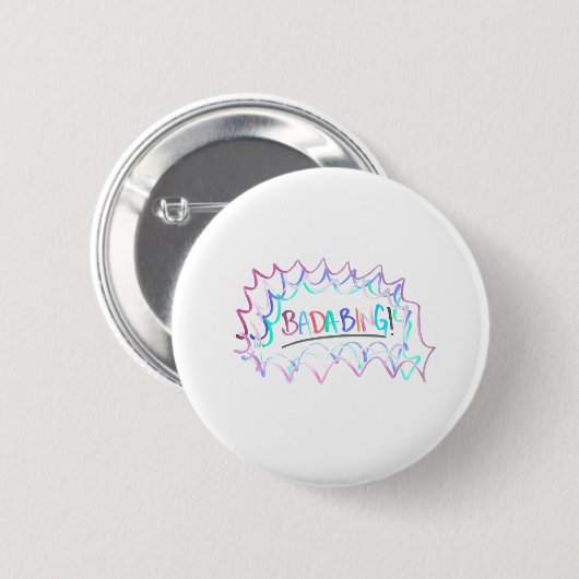 Badabing | Minimaler trockener Erase Doodle von Ha Button (Vorne & Hinten)