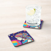 Badaist Moon Girl Art Getränkeuntersetzer (Rechte Seite)