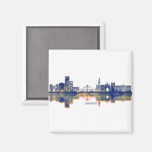 Badajoz Skyline Magnet (Vorderseite/Rückseite)