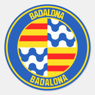 Badalona RundEmblem Runder Aufkleber
