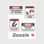 Badass Angry Enginer Helm Sticker (Blatt)