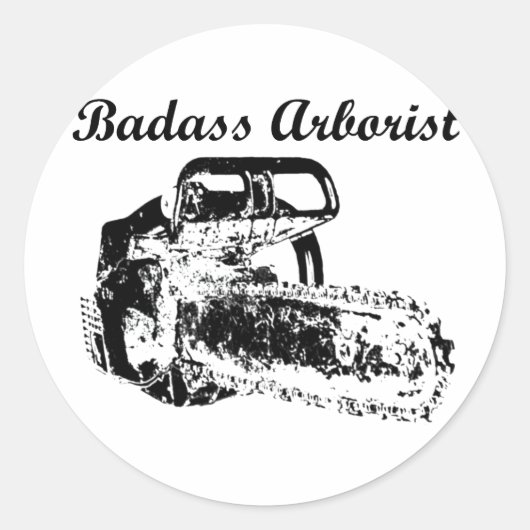 Badass Arborist - Chainsaw Runder Aufkleber (Vorderseite)