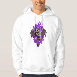 Badass-Bat-Skelett mit Lila Feueraura Hoodie