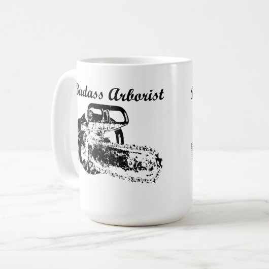 Badass Baumzüchter - Kettensäge Kaffeetasse (Vorderseite Links)
