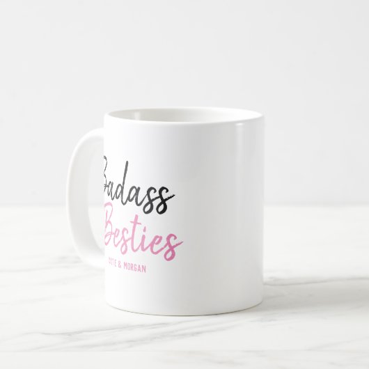 Badass Bestien Rosa Kaffeetasse (Vorderseite Links)