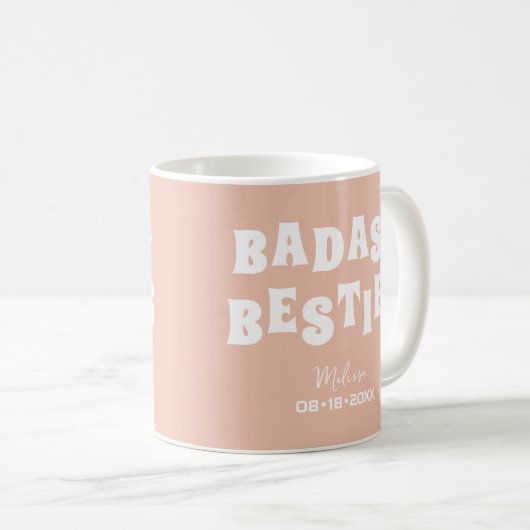 Badass Besties Funny Bridesmaid Gefallen Kaffeetasse (VorderseiteRechts)