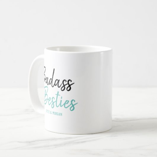 Badass Bestities Türkisches Blau Kaffeetasse (Vorderseite Links)