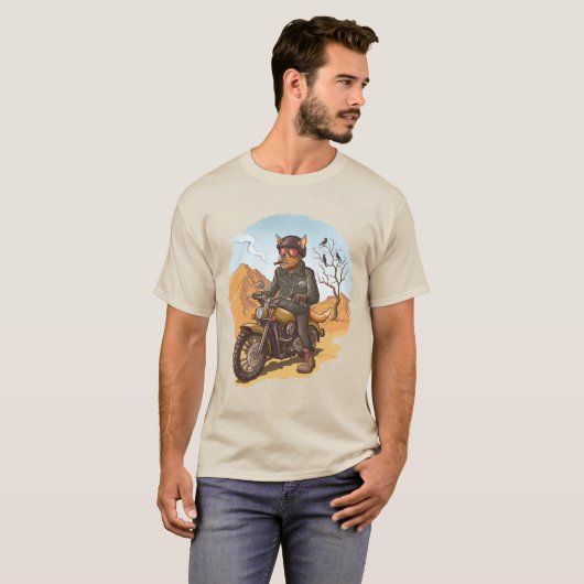 Badass Biker Dog T-Shirt (Vorne ganz)