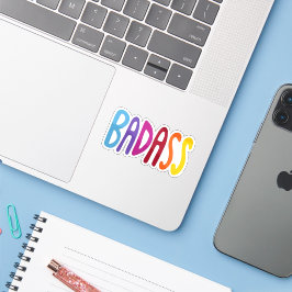 BADASS Bunte Lustige Lettering  Aufkleber