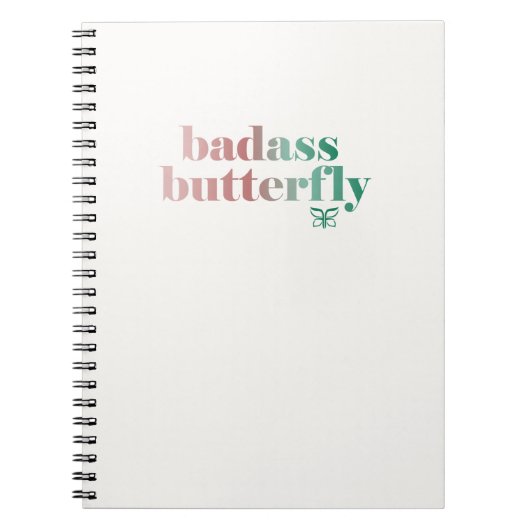 Badass Butterfly-Notebook Notizblock (Vorderseite)