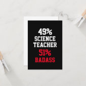 Badass Card für Wissenschaftslehrer Karte (Vorderseite/Rückseite Beispiel)