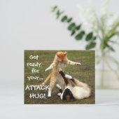 Badass Cats - Angriff Postkarte (Stehend Vorderseite)