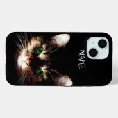 Badass Cats - Grüne Augen Personalisiert Case-Mate iPhone Hülle (Rückseite (Horizontal))