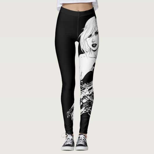 Badass cool Girl - b&w Leggings (Vorderseite)