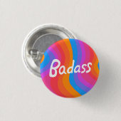 BADASS Coole Handschriften - Farbige Streifen Button (Vorne & Hinten)