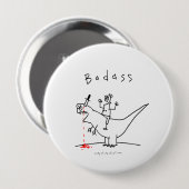 Badass Dinosaurier-Typ Button (Vorne & Hinten)