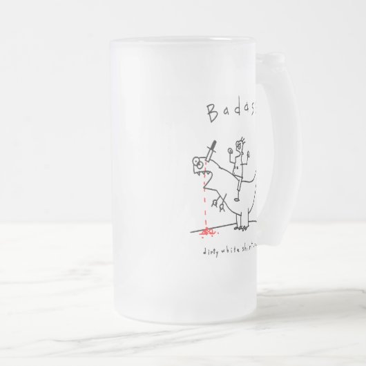 Badass Dinosaurier-Typ Mattglas Bierglas (VorderseiteRechts)