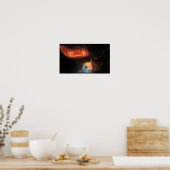 Badass-Drache kämpfen in einer Höhle Poster (Küche)