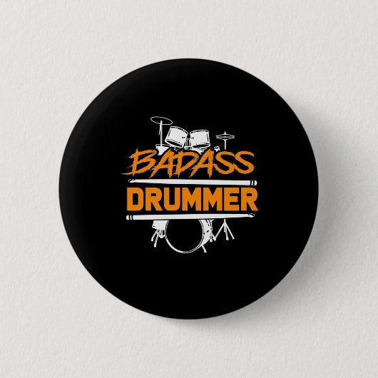 Badass Drummer Button (Vorderseite)