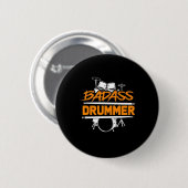 Badass Drummer Button (Vorne & Hinten)