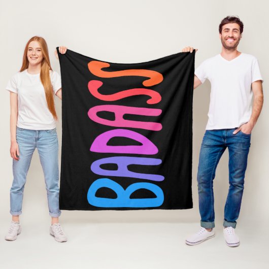 BADASS Farbenfrohe Cool- & Fun Streifen BLACK Fleecedecke (Beispiel)