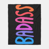 BADASS Farbenfrohe Cool- & Fun Streifen BLACK Fleecedecke (Vorderseite)