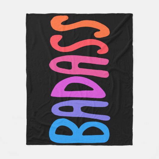 BADASS Farbenfrohe Cool- & Fun Streifen BLACK Fleecedecke (Vorderseite)