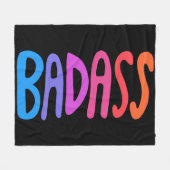 BADASS Farbenfrohe Cool- & Fun Streifen BLACK Fleecedecke (Vorderseite (Horizontal))