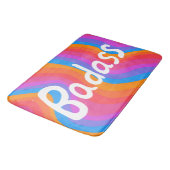 BADASS Farbenfrohe Coole Streifen Badematte (Schrägansicht)