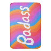 BADASS Farbenfrohe Coole Streifen Badematte (Vorderseite Vertikal)