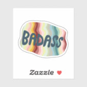 BADASS Farbenfrohe Handschrift Stripes Aufkleber (Blatt)