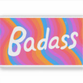 BADASS - Farbenfrohe Unterwasserbriefe Streifen Aufkleber (Vorderseite)