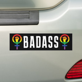 Badass Feminist LGBTQIA Autoaufkleber