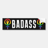 Badass Feminist LGBTQIA Autoaufkleber (Vorne)