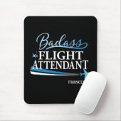 Badass Flight Attendant personalisieren Black Mousepad (Mit Mouse)