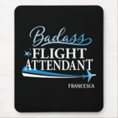 Badass Flight Attendant personalisieren Black Mousepad (Vorne)