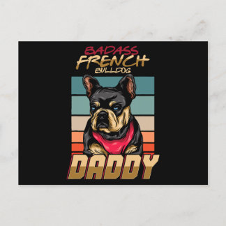 Badass French Bulldog Daddy Feiertagspostkarte