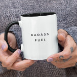 Badass Fuel Funny Spaß Trendy Quote<br><div class="desc">Wenn es eine Sache gibt,  die wir mehr als Kaffee Liebe haben,  dann ist es ein Ding,  das Kaffee trinkt. Trendy,  lustige Kaffee-Tasse Sprichwort "Badass fuel" in moderner Typografie auf der zweifarbigen Kaffee-Tasse. Erhältlich in vielen weiteren Innenfarben. Perfektes Geschenk für dieses hübsche Junge-Freund oder Badass-Mädchen,  das Sie kennen.</div>
