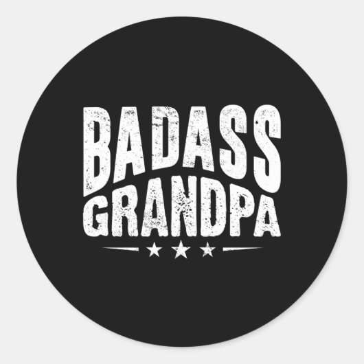 Badass Grandpa Phantastisch Großelterpartei Großgr Runder Aufkleber (Vorderseite)