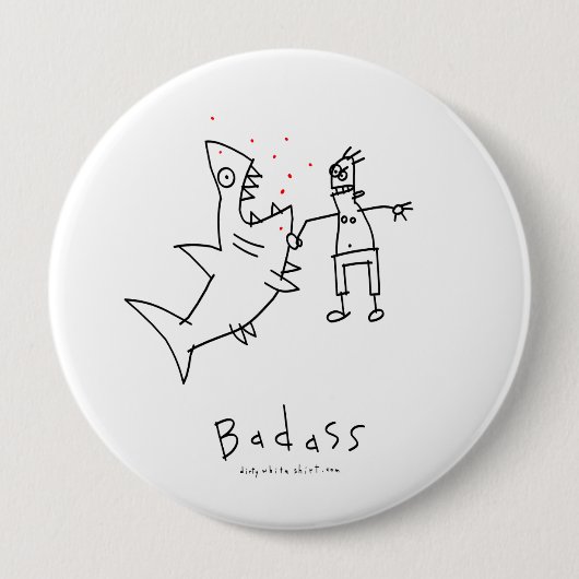 Badass Haifisch-Durchschlag Button (Vorderseite)