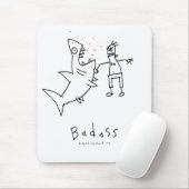 Badass Haifisch-Durchschlag Mousepad (Mit Mouse)