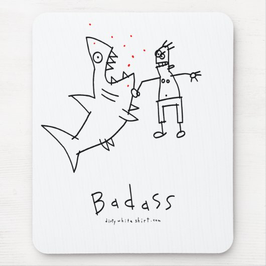 Badass Haifisch-Durchschlag Mousepad (Vorne)