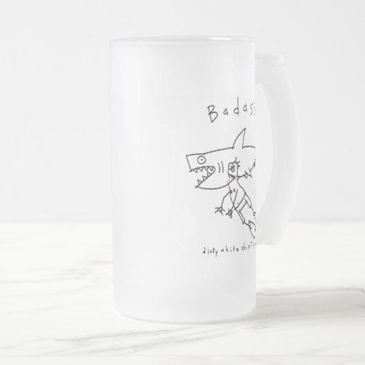 Badass Haifisch-Typ Mattglas Bierglas (VorderseiteRechts)